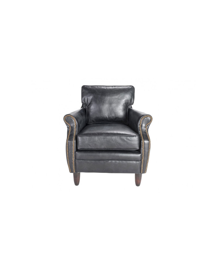 Fauteuil cuir pleine fleur noir Harrisburg