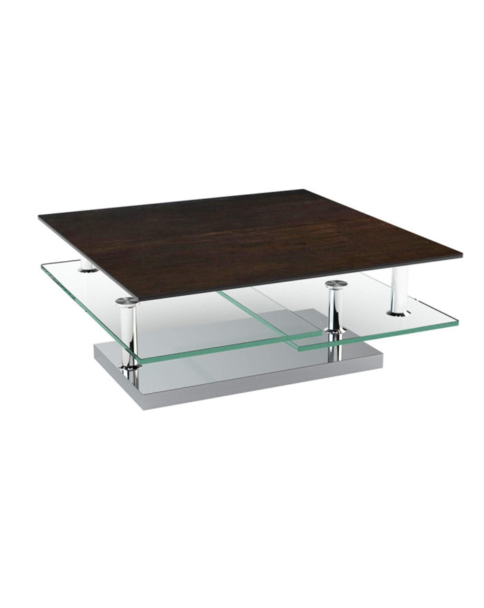 Table basse élégante avec plateaux verre ou céramique Melfort