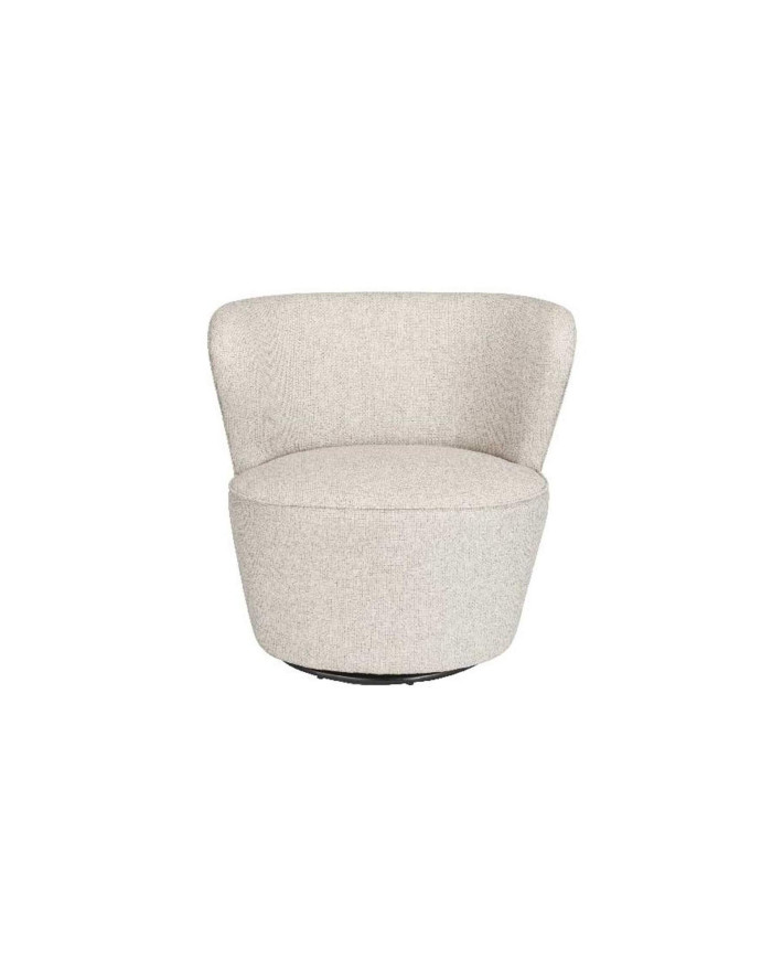 Fauteuil Barnabé pivotant en tissu tramé coloris lin