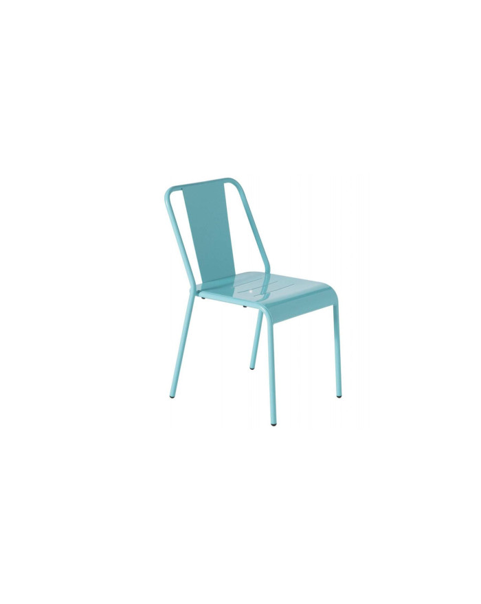 Chaise Achille en aluminium bleu vintage