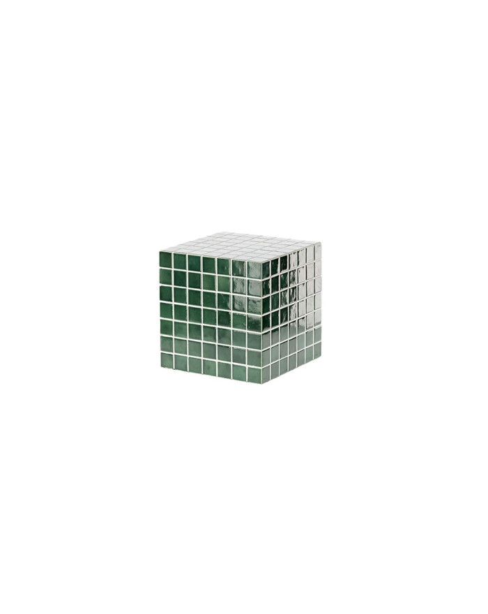 Table d'appoint cube mosaique en céramique Kuboa vert