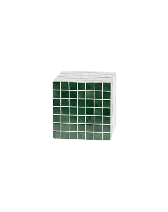 Table d'appoint cube mosaique en céramique Kuboa vert