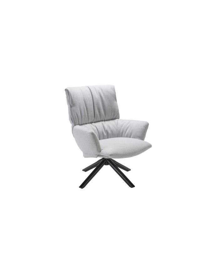 Fauteuil pivotant contemporain tissu gris clair Martin - 8