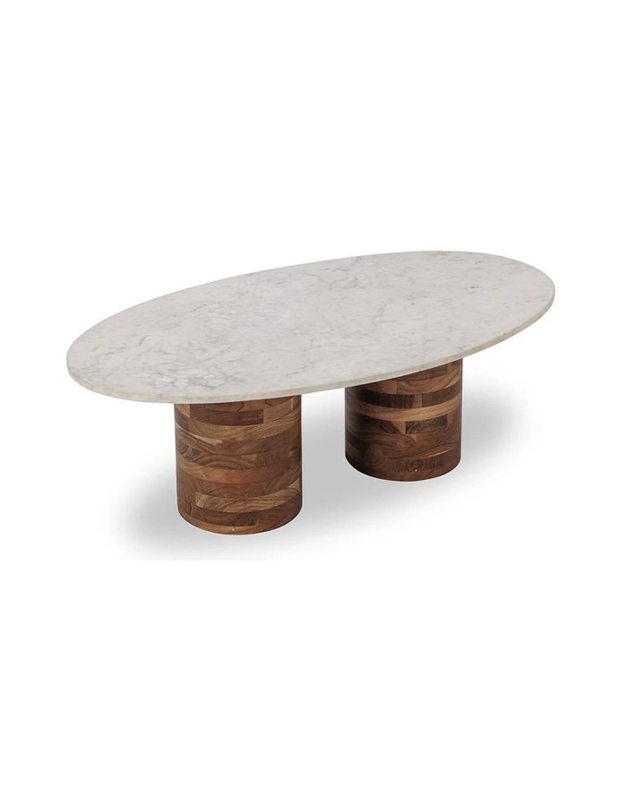 Table basse contemporaine en marbre et bois Madina 2