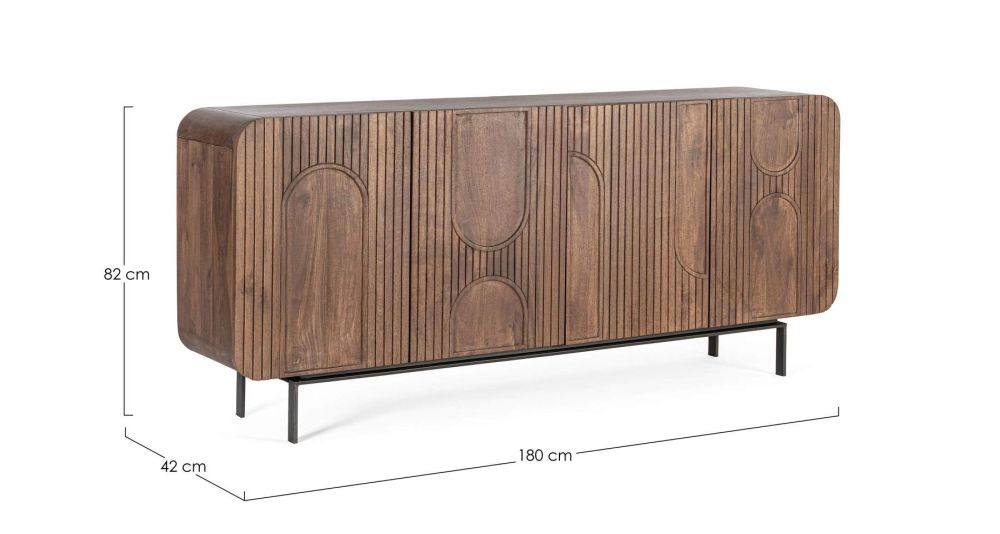 Buffet 4 portes contemporain en bois Orissa