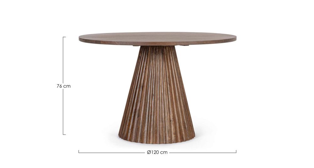 Table ronde cannelée diamètre 120 cm Orissa