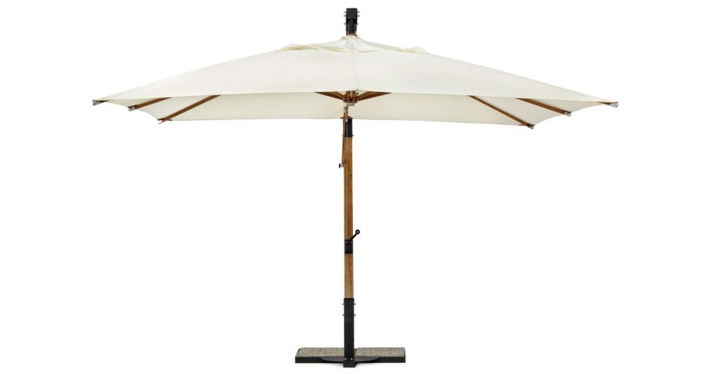 Parasol déporté écru en bois haut de gamme Capua