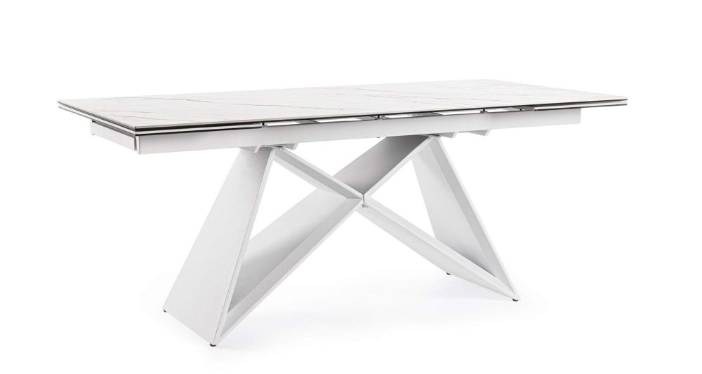 Table extensible effet marbre 10 personnes Aliisa