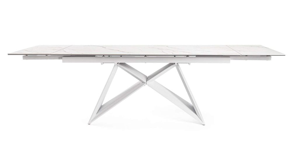 Table extensible effet marbre 10 personnes Aliisa