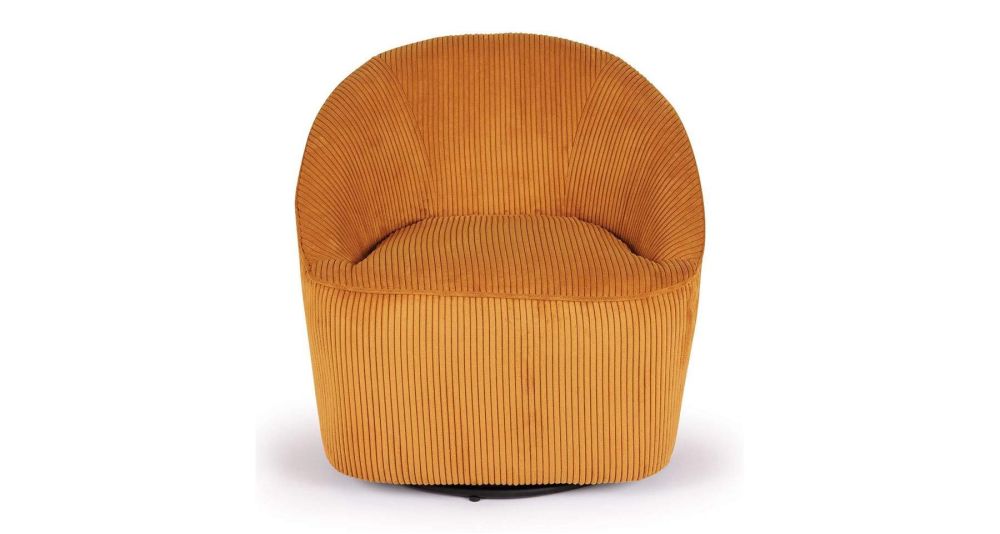 Fauteuil tissu côtelé pivotant Viby