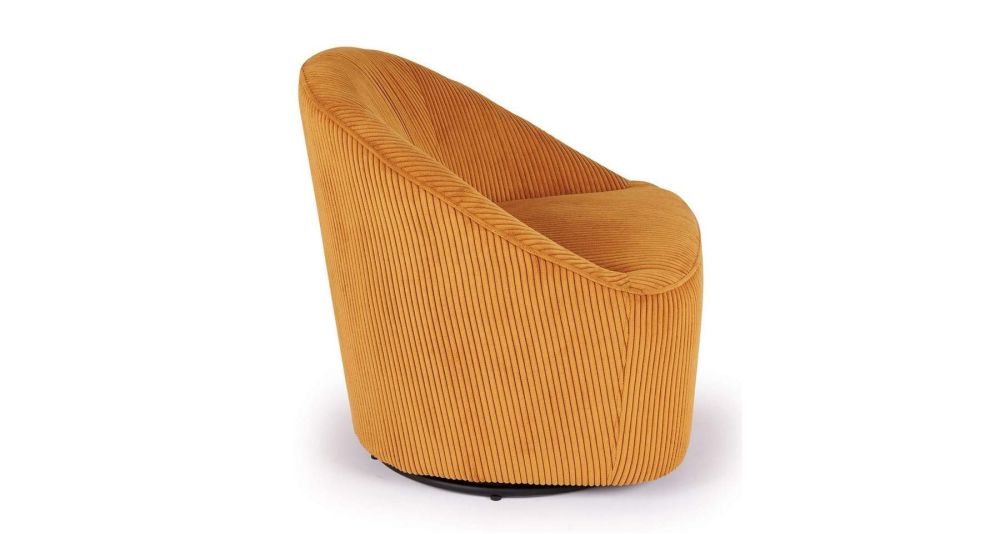 Fauteuil tissu côtelé pivotant Viby