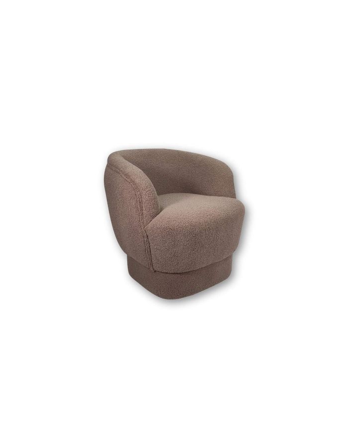 Fauteuil tissu bouclé Bona blanc - Athezza