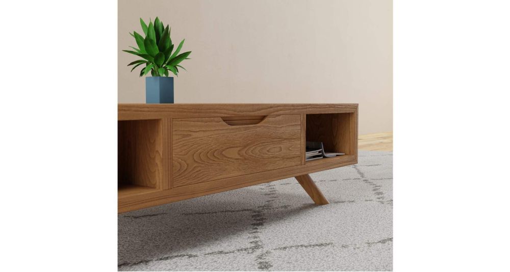 Table basse scandinave en teck massif naturel Savannah