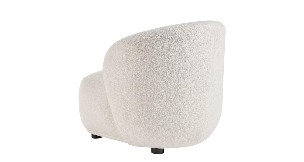 Petit fauteuil à bouclettes blanc crème Lisette