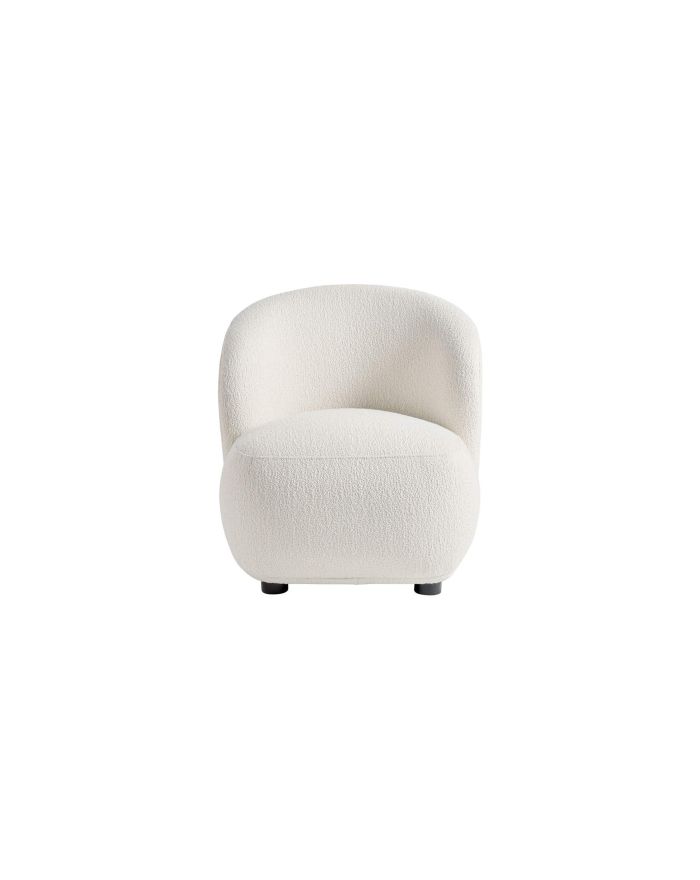 Petit fauteuil à bouclettes blanc crême Lisette