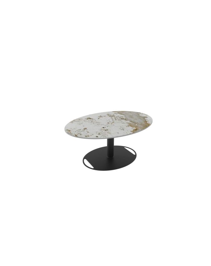 Table basse en céramique Mezzo calcatta pied noir 2