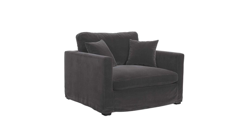 Fauteuil confortable en velours Angie 