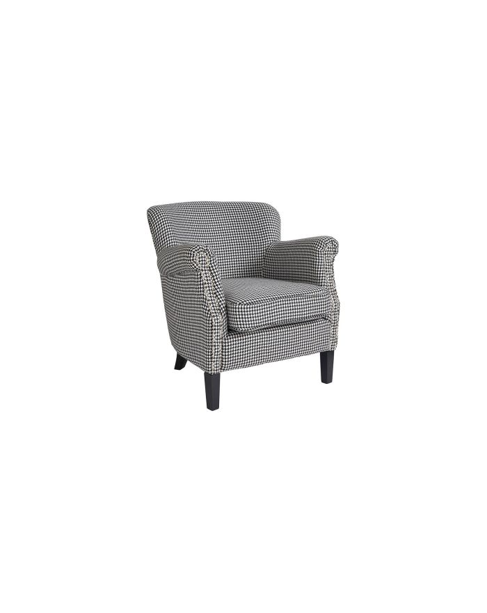 Fauteuil clouté et tissu bouclettes crème Claude