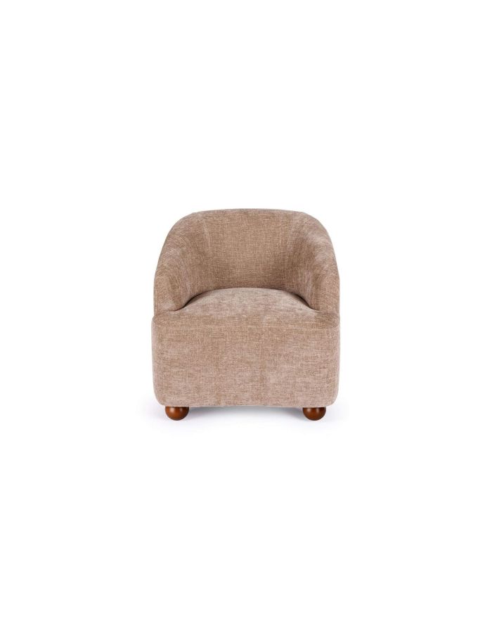 Fauteuil en tissu et bois Dakota camel 5