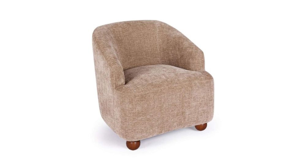 Fauteuil en tissu et bois Dakota