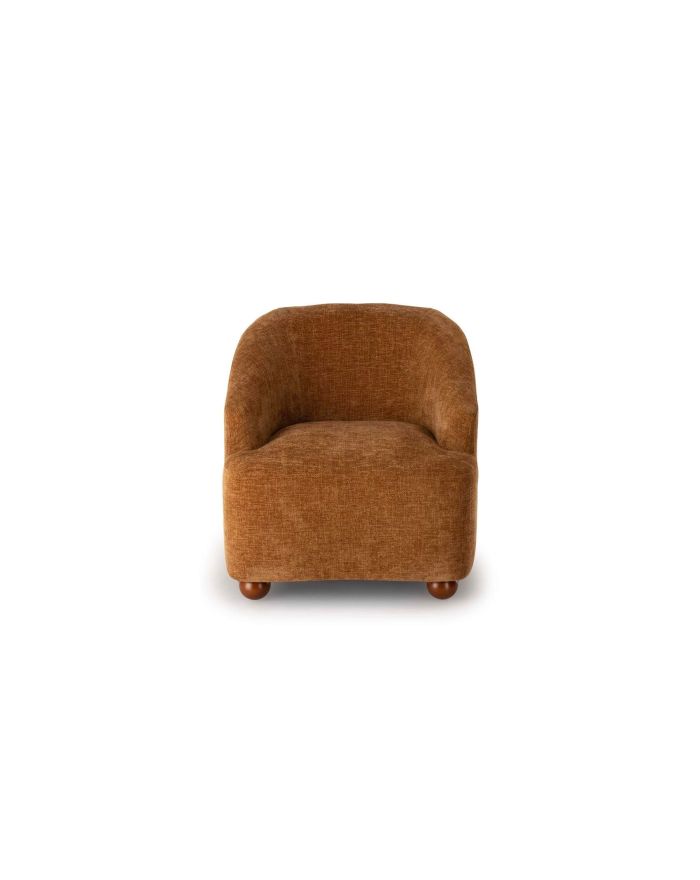 Fauteuil en tissu et bois Dakota camel 5