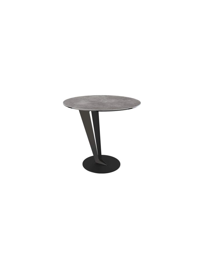 Bout de canapé rond avec pied biseauté Apollon argile 50 cm